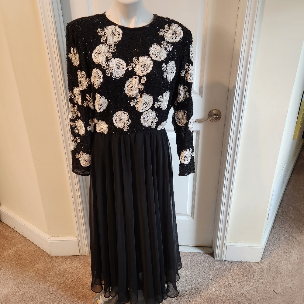 Jack Bryan vintage evening dress size 14 with beads work